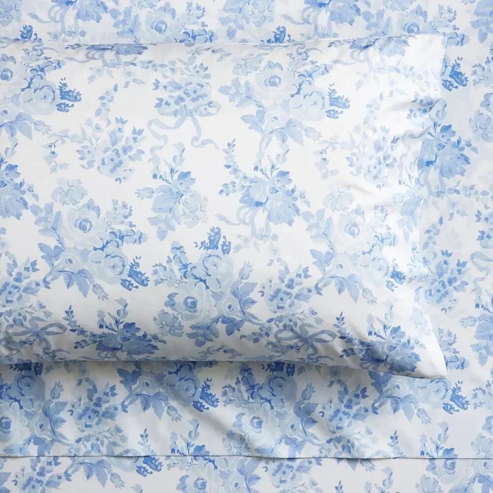 Pottery Barn x LoveShackFancy Garden Damask Organic Fitted Flat Sheet Set TWIN